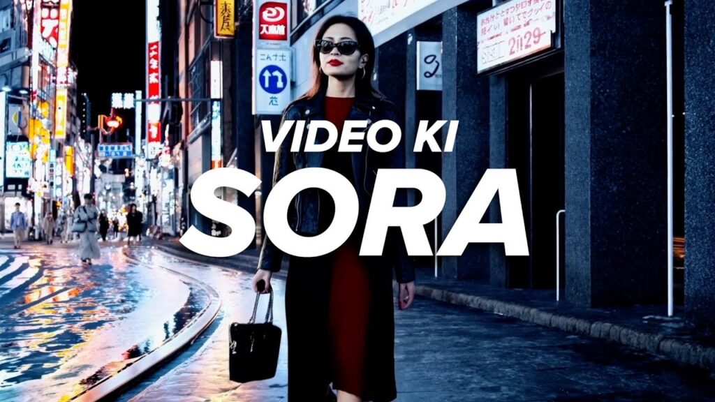 Berühmtestes KI-Video von Sora. Eine Frau läuft durch die Straßen von Tokio.